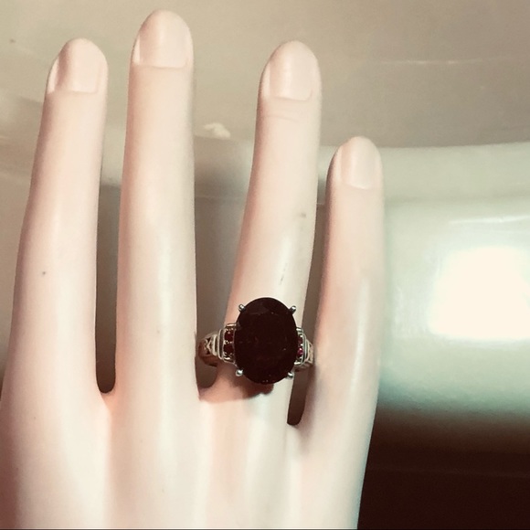 💕Stunning Gems en Vogue Garnet925/18K Garnet Ring - Picture 13 of 16